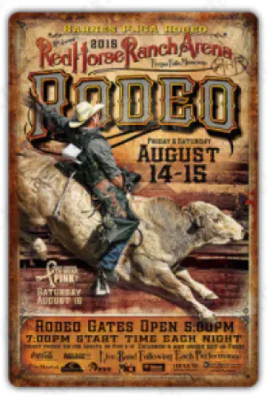 "Bull Rider" Vintage Rodeo Tin Sign