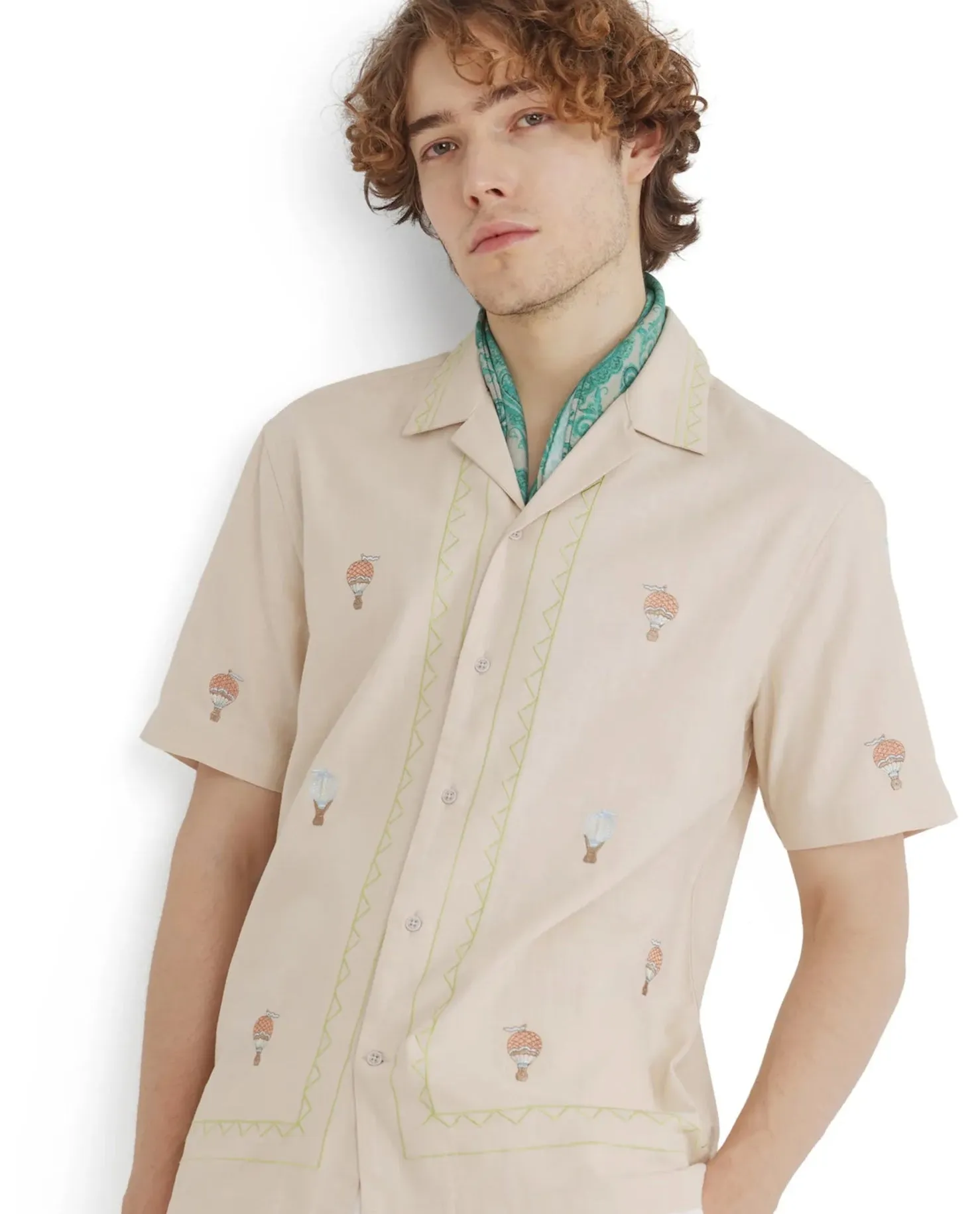 Rare Rabbit Men Albet Off White Cotton Fabric Plain Shirt