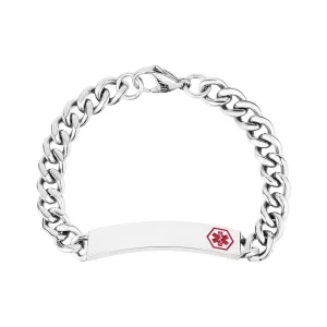 Red Medical ID Cuban Link Bracelet