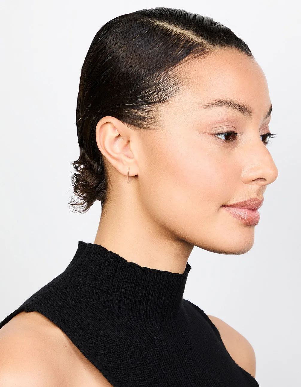 Rose Gold Plated Titanium Sleeper Earrings 16 mm