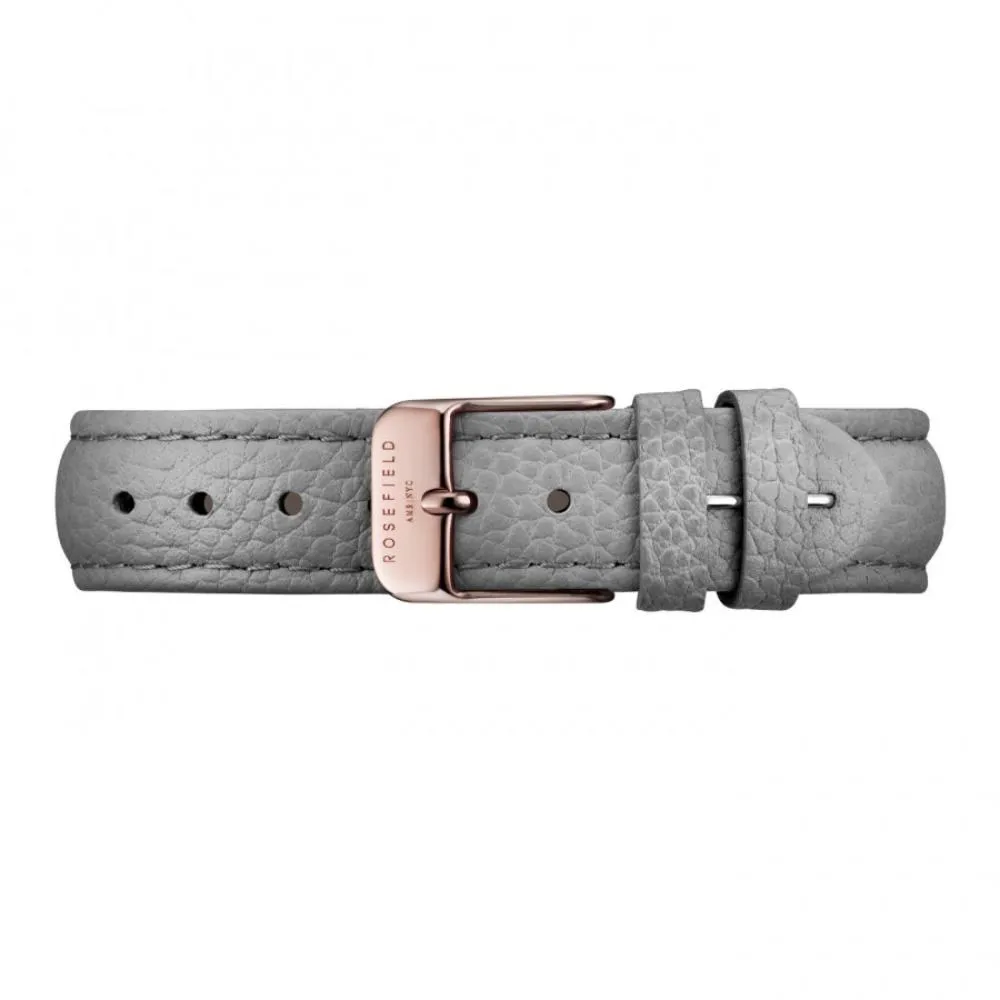 Rosefield September Issue White Dial Grey Leather Strap Watch SIGD-I82