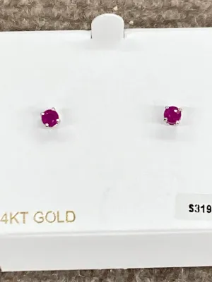 Ruby White Gold Earrings