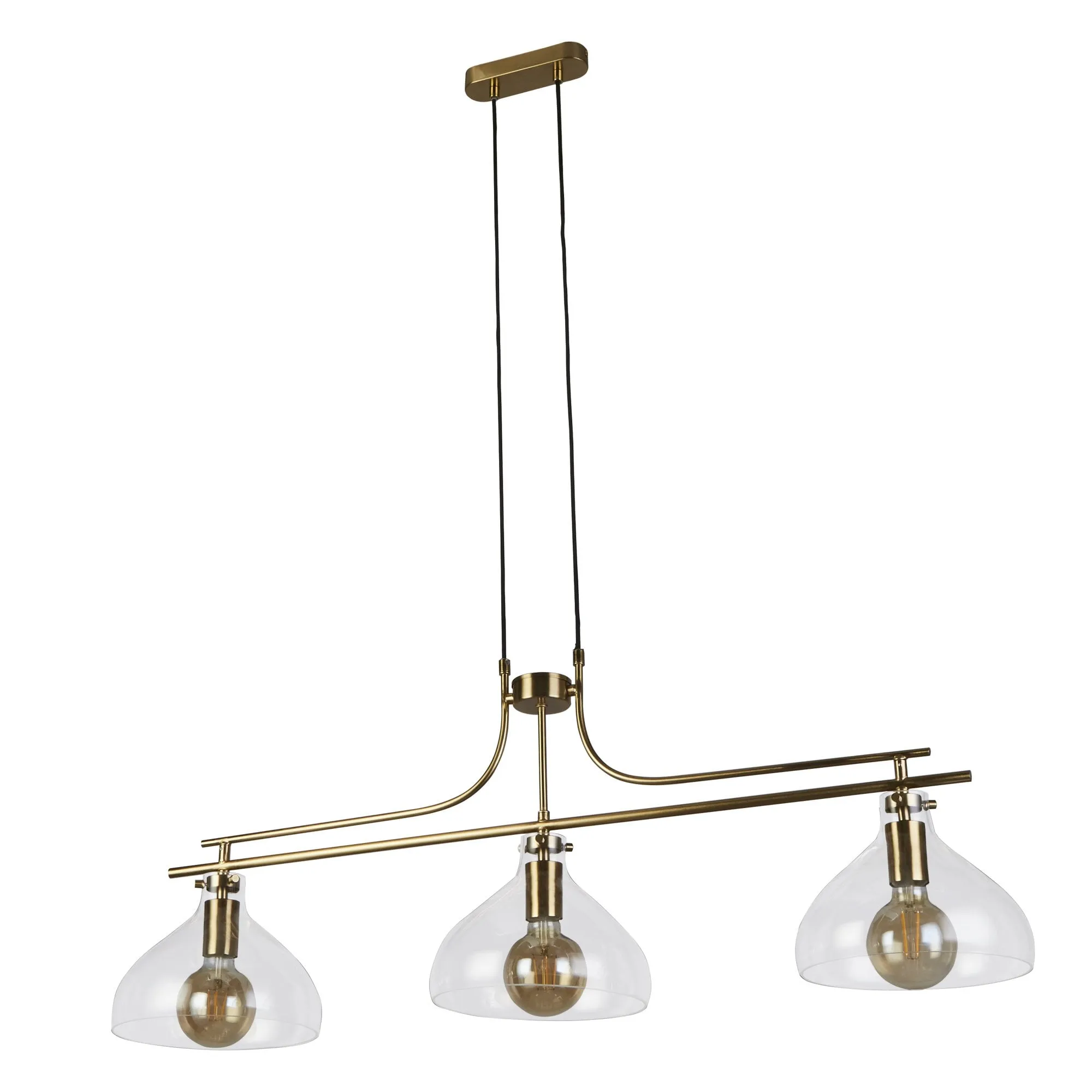Searchlight 31031-3PB Margarita 3 Light Bar Pendant Brass Metal Glass