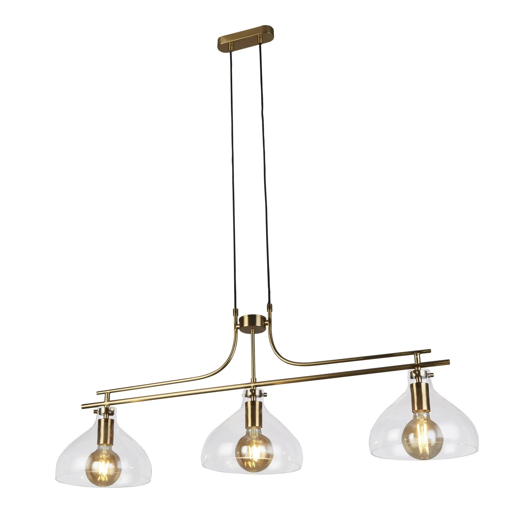 Searchlight 31031-3PB Margarita 3 Light Bar Pendant Brass Metal Glass