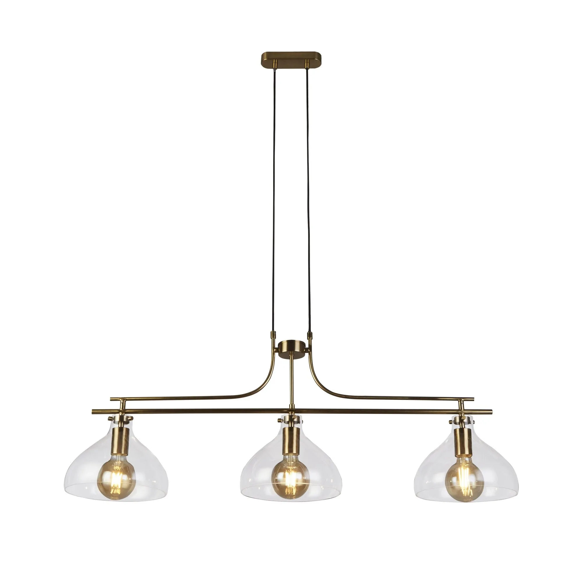 Searchlight 31031-3PB Margarita 3 Light Bar Pendant Brass Metal Glass
