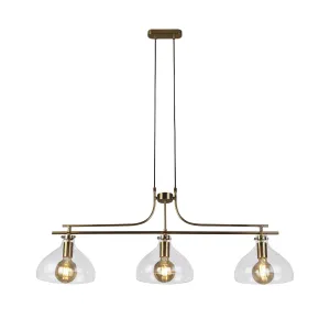 Searchlight 31031-3PB Margarita 3 Light Bar Pendant Brass Metal Glass