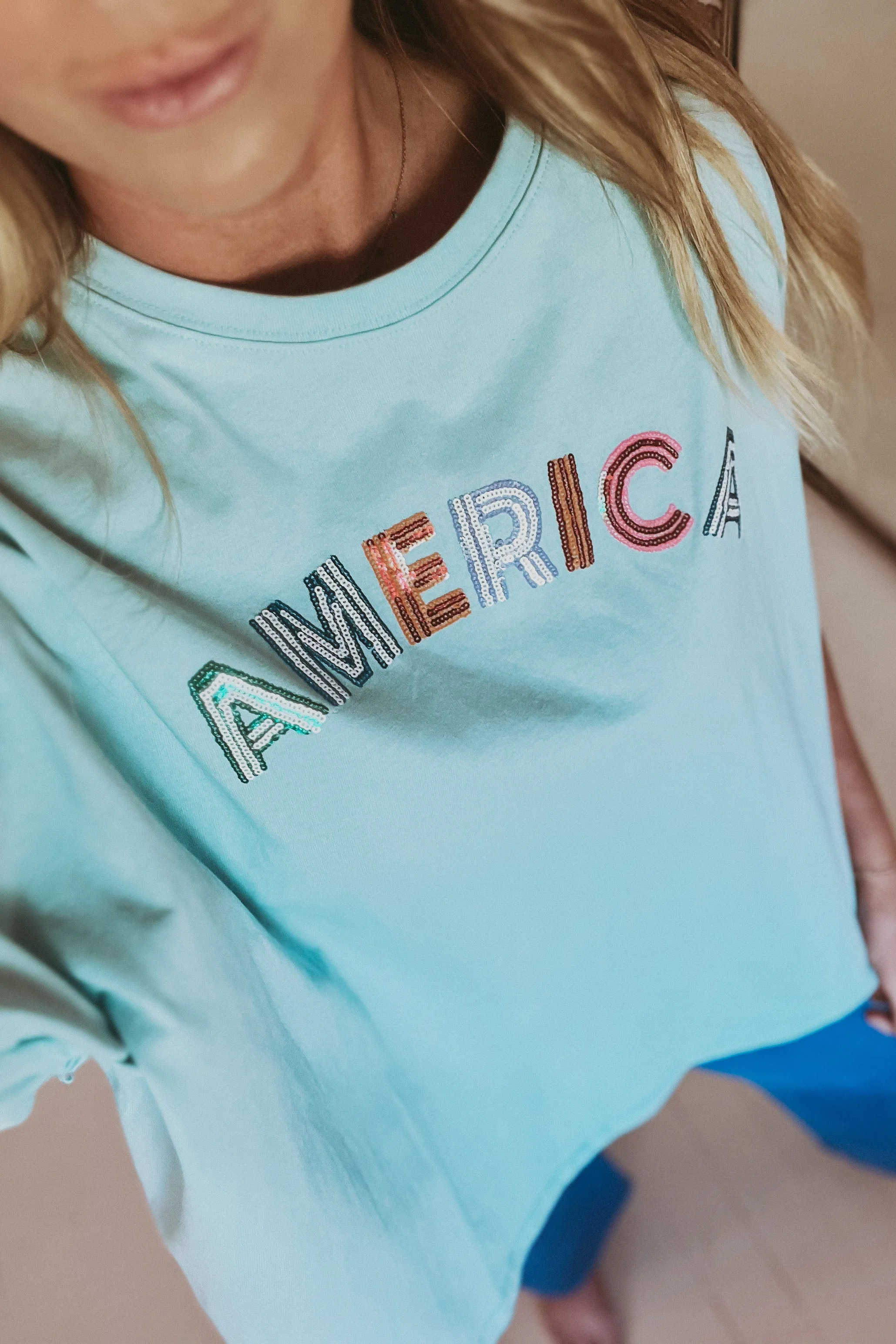 Sequin AMERICA Boxy Top