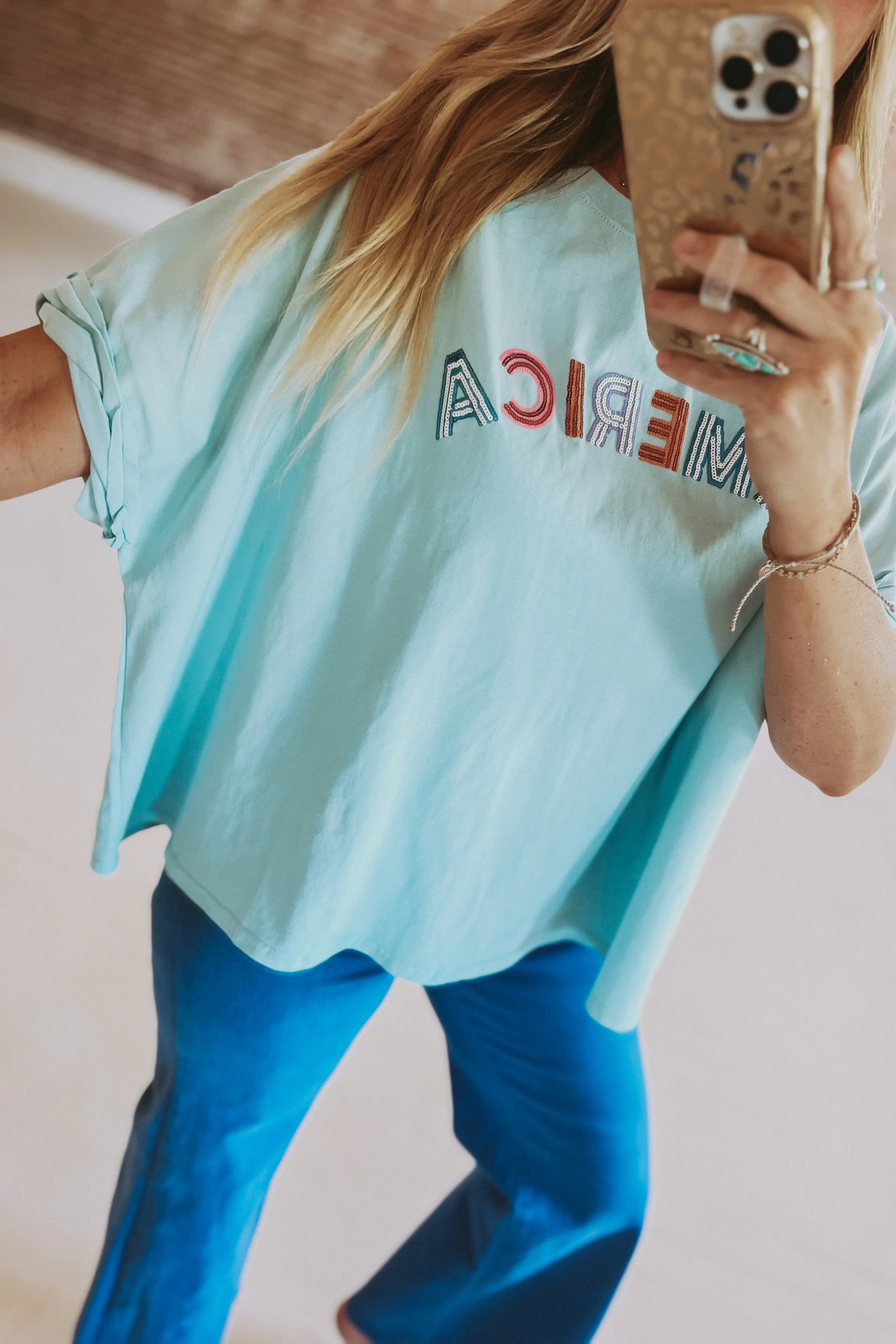 Sequin AMERICA Boxy Top