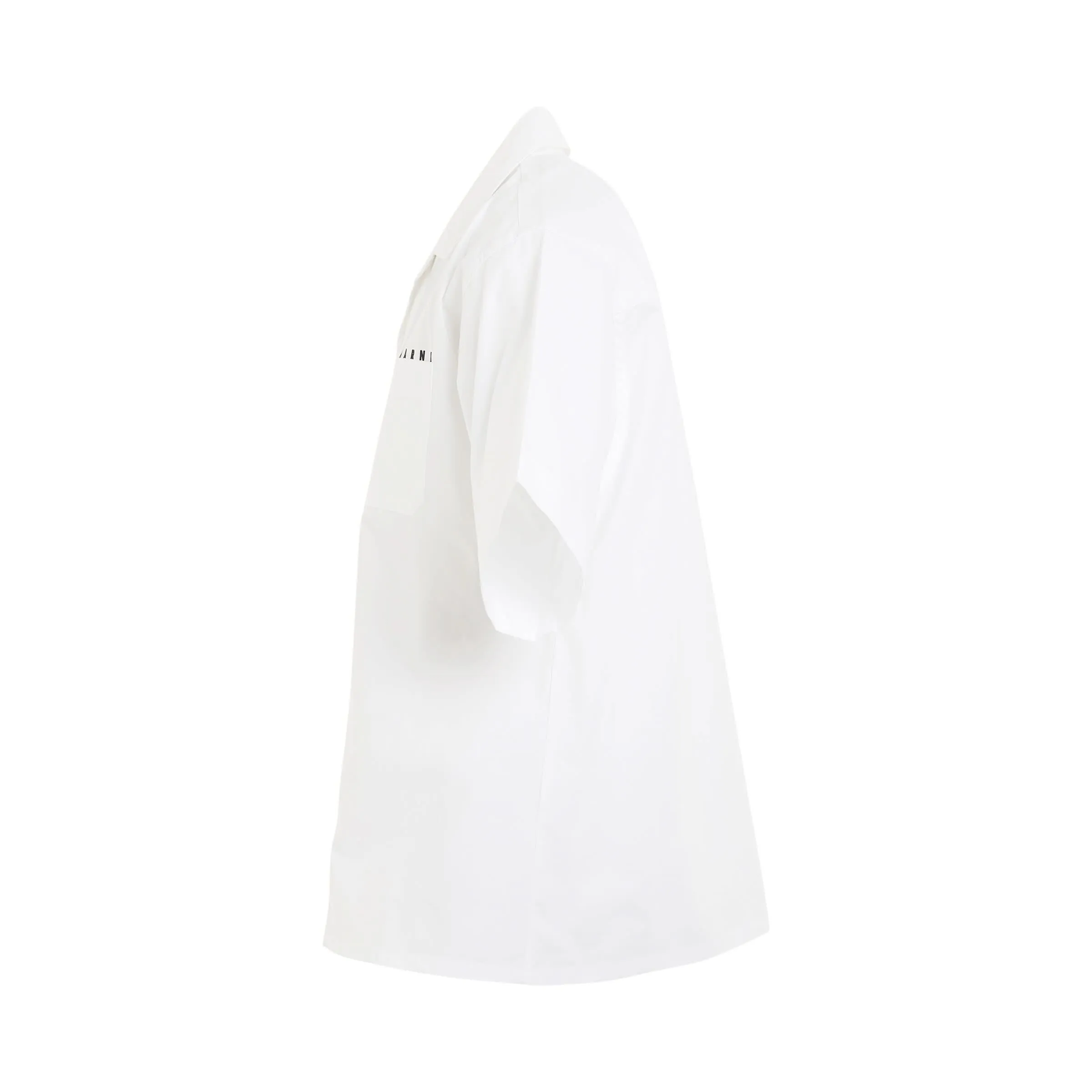 Short Sleeve Bowling Shirt in Lily White