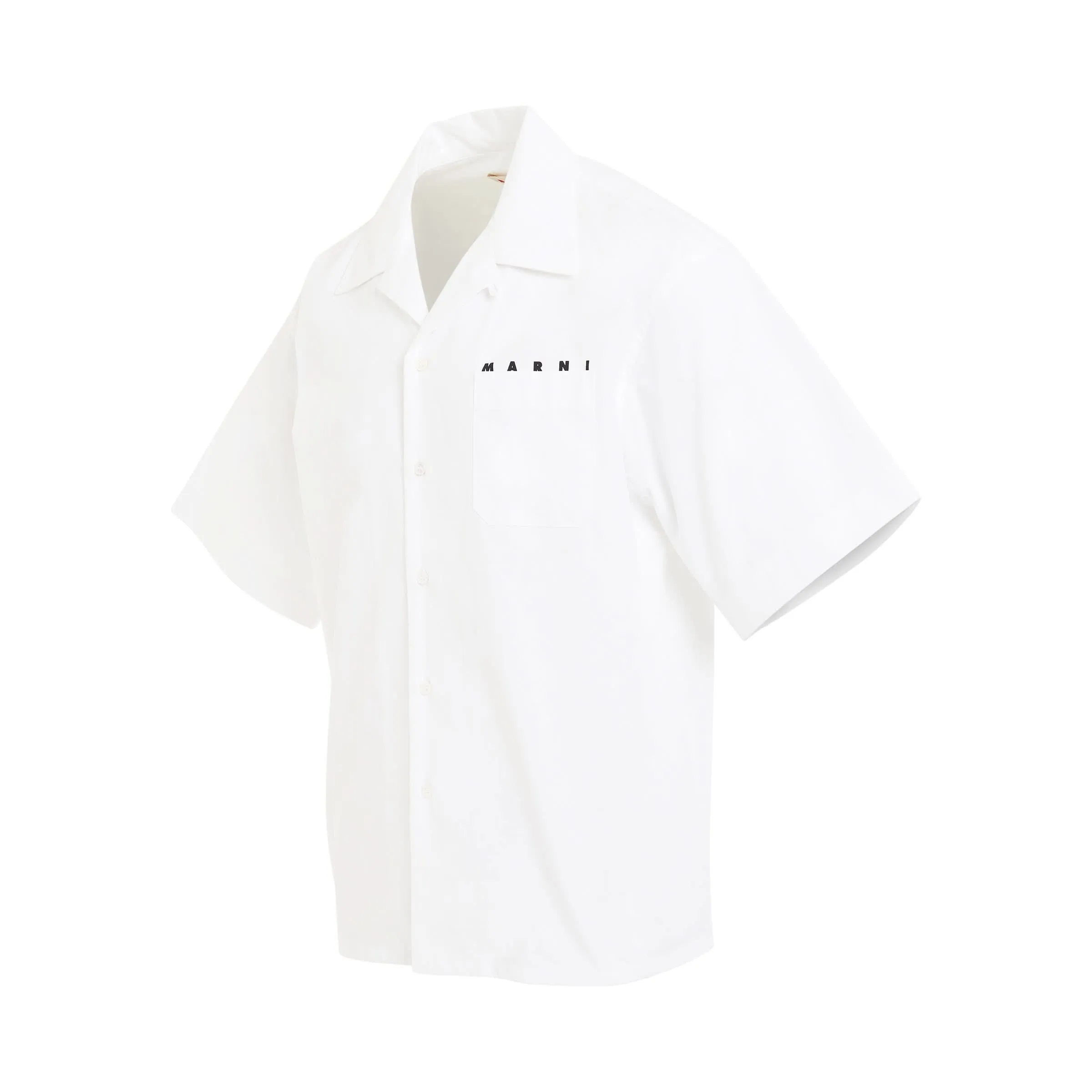 Short Sleeve Bowling Shirt in Lily White