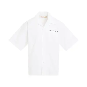 Short Sleeve Bowling Shirt in Lily White