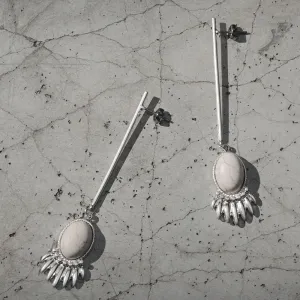 Stone Fringe Stick Earrings