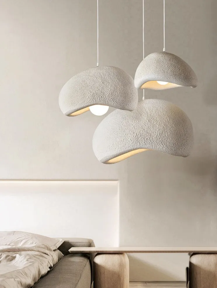 Stucco Textured Pebble Stone Plaster Pendant Light