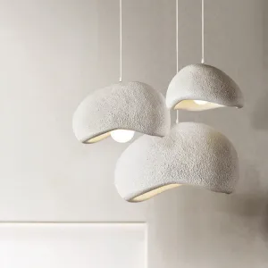 Stucco Textured Pebble Stone Plaster Pendant Light