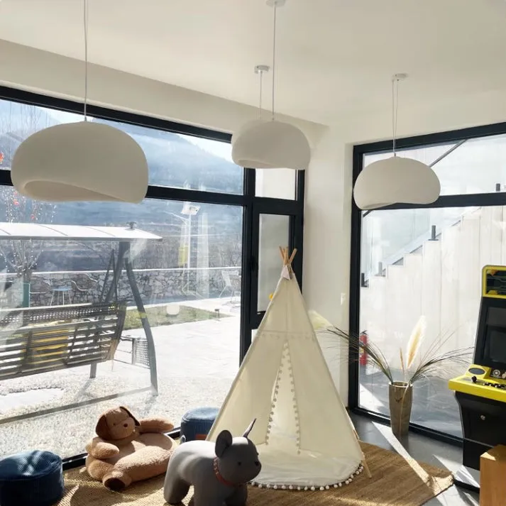 Stucco Textured Pebble Stone Plaster Pendant Light
