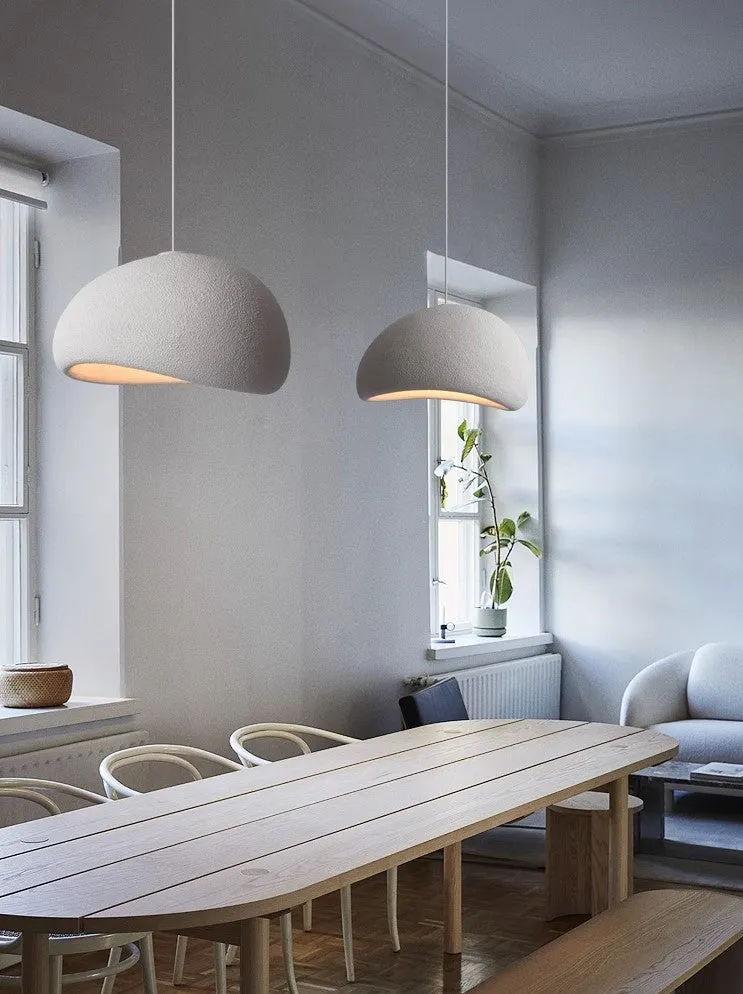 Stucco Textured Pebble Stone Plaster Pendant Light