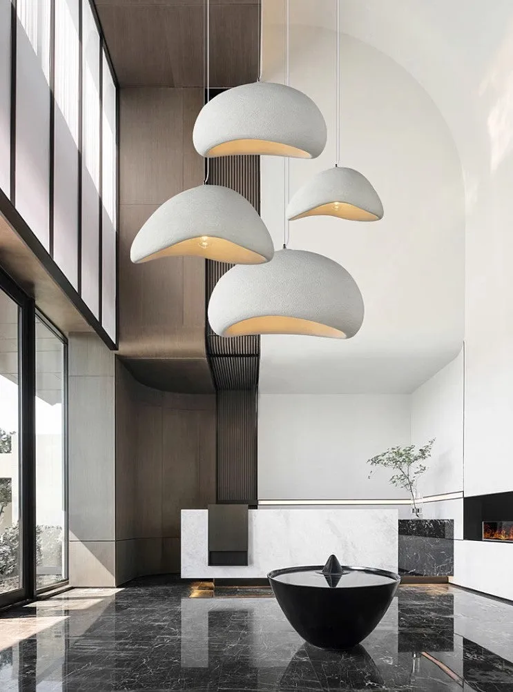 Stucco Textured Pebble Stone Plaster Pendant Light