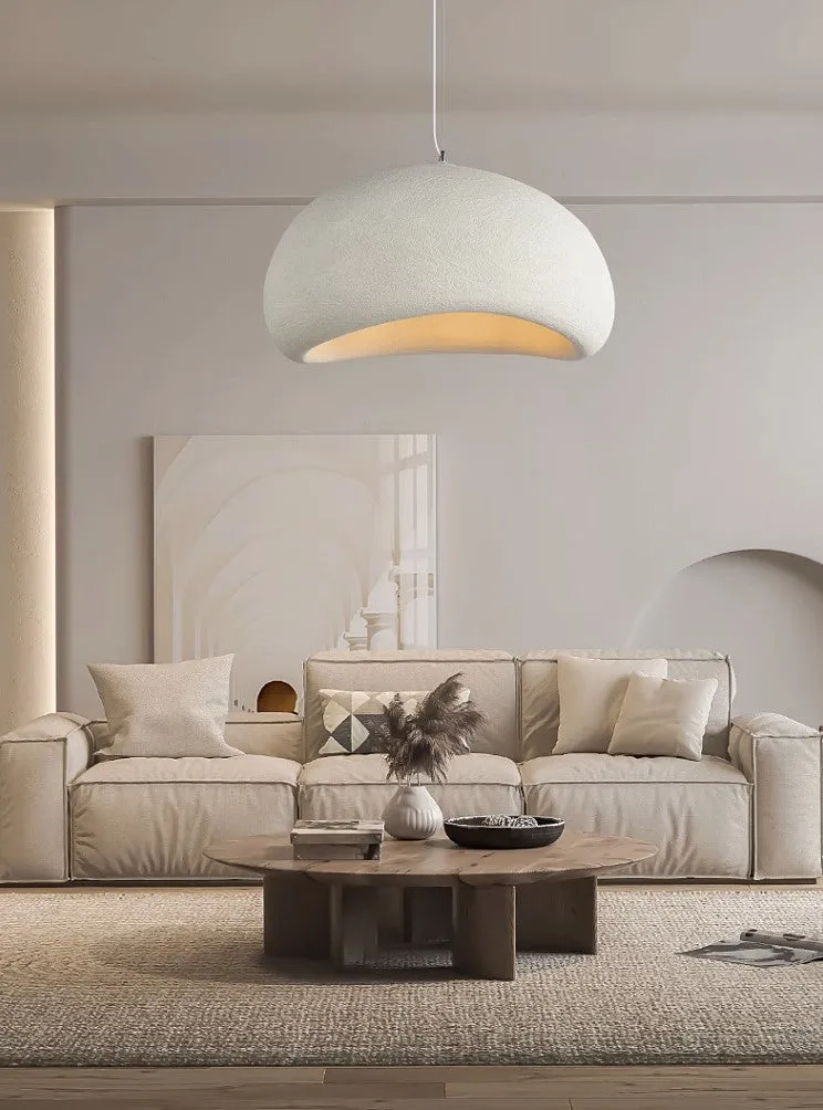 Stucco Textured Pebble Stone Plaster Pendant Light