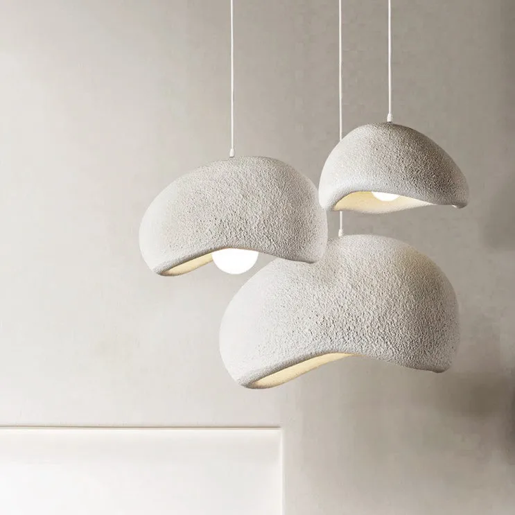 Stucco Textured Pebble Stone Plaster Pendant Light
