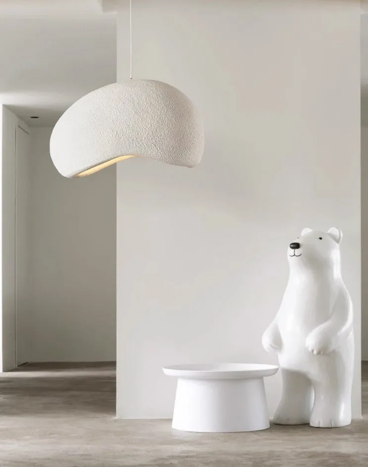 Stucco Textured Pebble Stone Plaster Pendant Light
