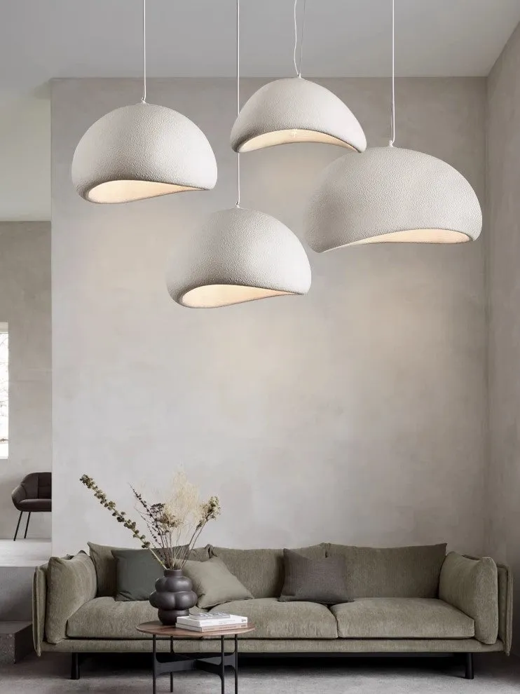 Stucco Textured Pebble Stone Plaster Pendant Light
