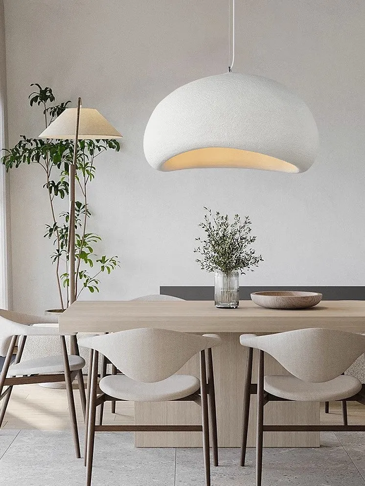 Stucco Textured Pebble Stone Plaster Pendant Light