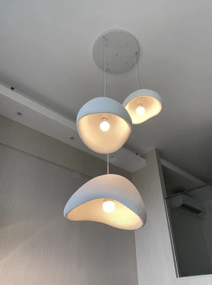 Stucco Textured Pebble Stone Plaster Pendant Light