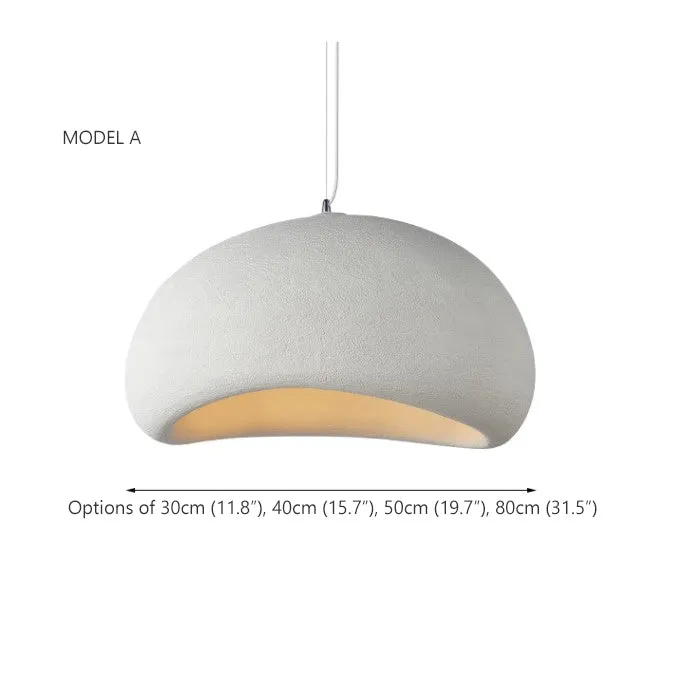 Stucco Textured Pebble Stone Plaster Pendant Light