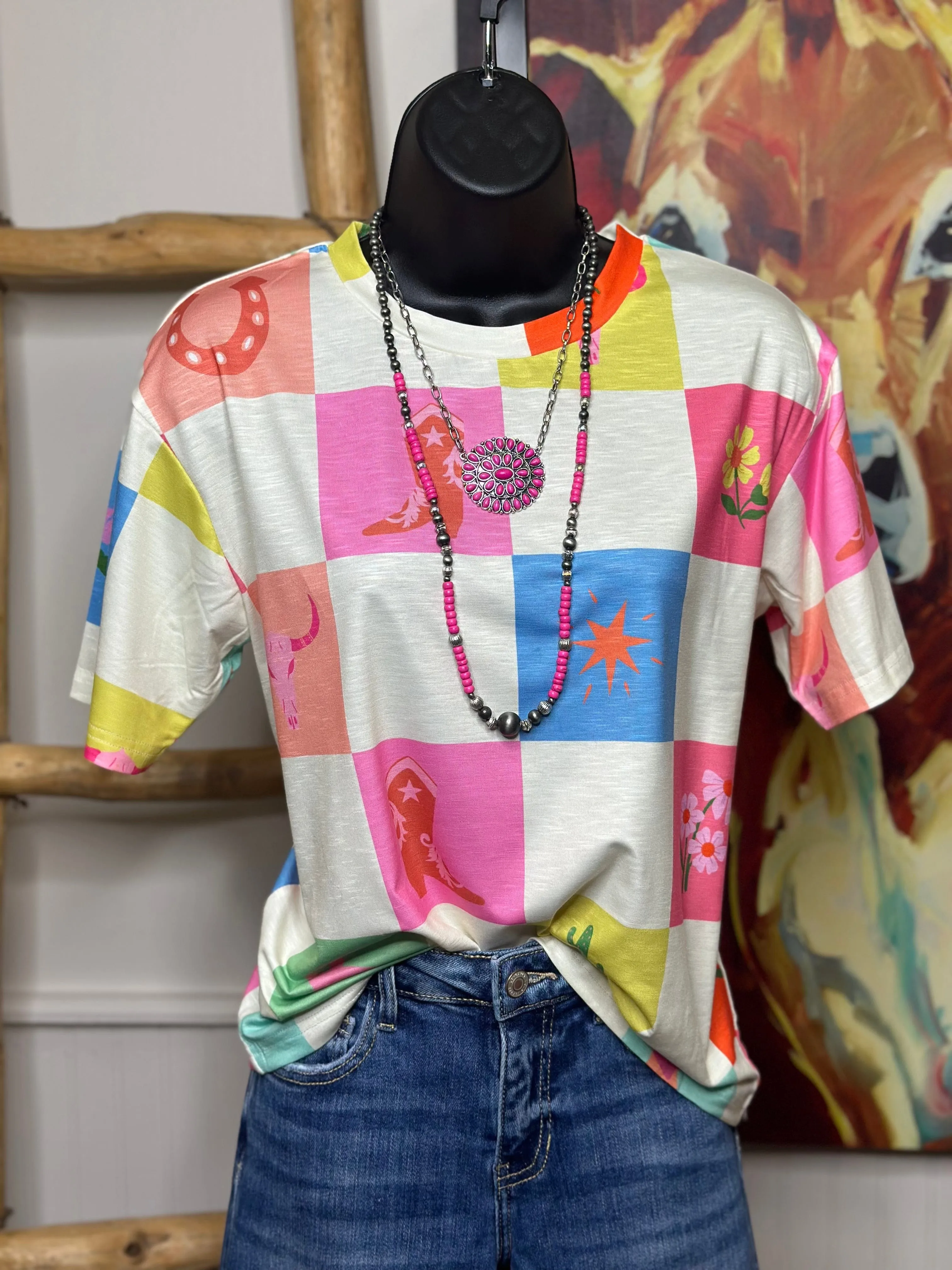 The Checkerboard Cowgirl Stuff Tee