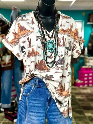 The Ranchin’ On The Desert Retro Western Top