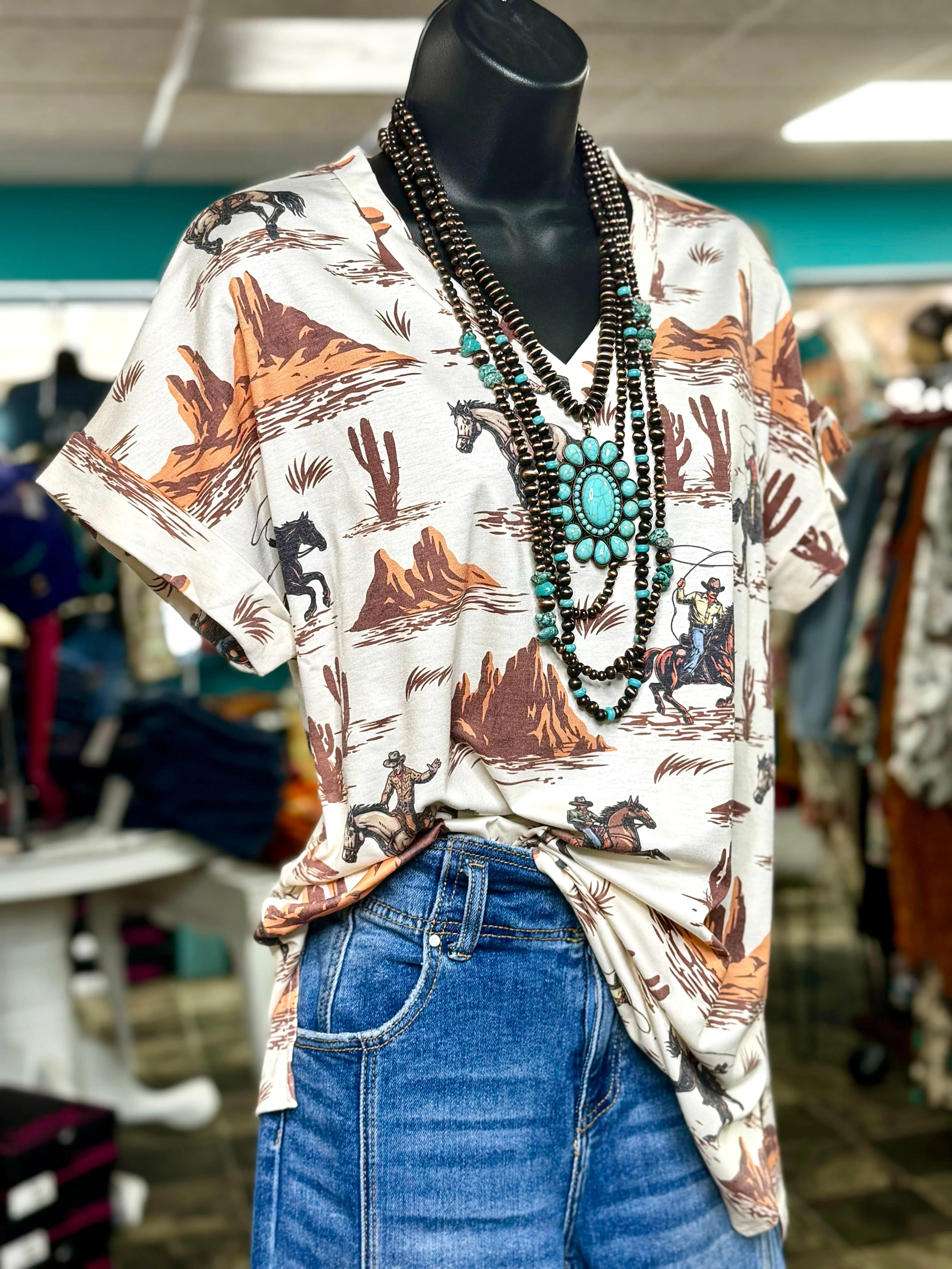 The Ranchin’ On The Desert Retro Western Top