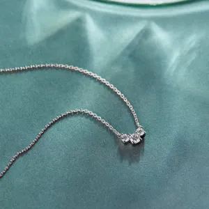 Three Stone Diamond Bar Necklace
