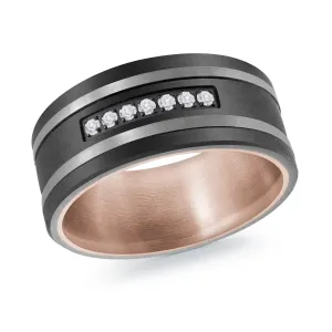 Titanium with 14K Rose Gold Ring from the Titanium Collection by Malo - MRDTI-015-9APD