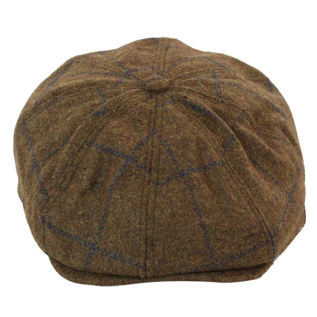 Tweed Newsboy Cap Blinders Baker Boy Flat Check Grandad Hat Elasticated Free Size