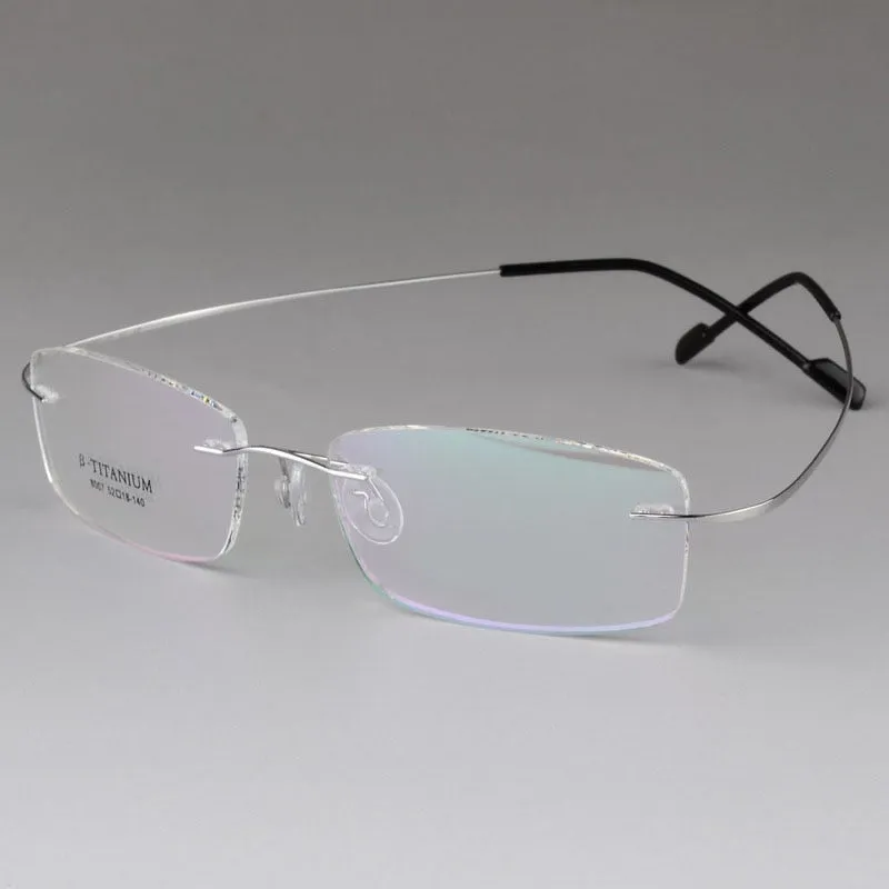 Unisex Rimless Eyeglasses Titanium Frame 8007