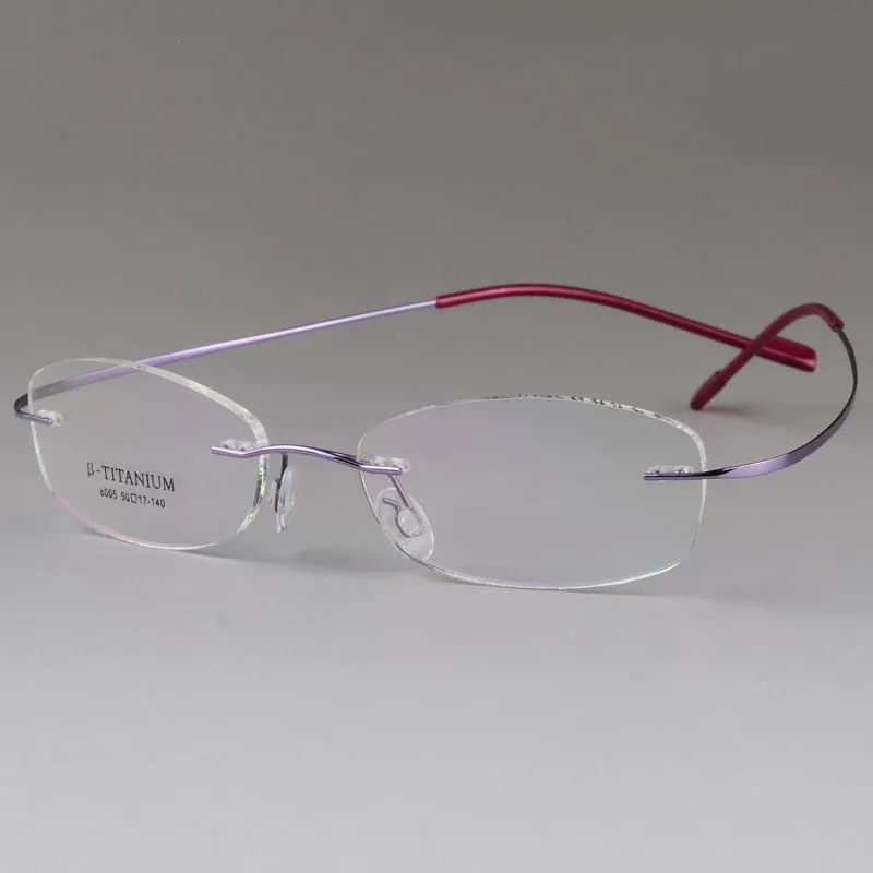 Unisex Rimless Eyeglasses Titanium Frame 8007