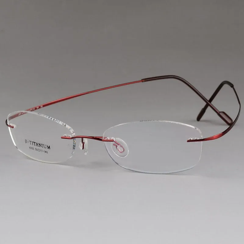 Unisex Rimless Eyeglasses Titanium Frame 8007