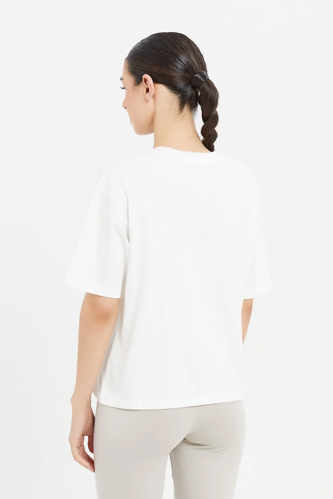 Women White Boxy Printed T-Shirt