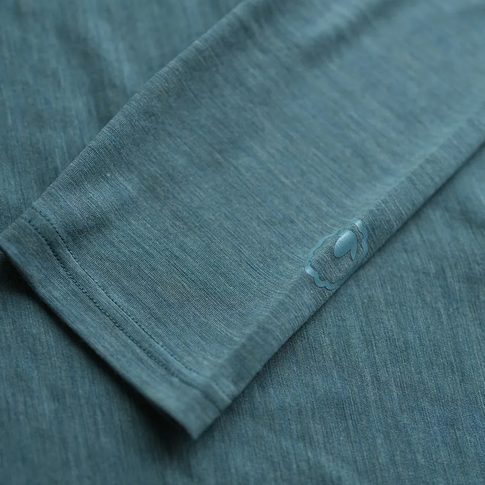 Womens Merino Blend 160 PJ Henley (Sage Melange)