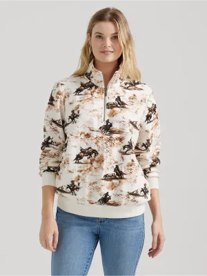 Women's Retro Americana Quarter Zip Sweatshirt