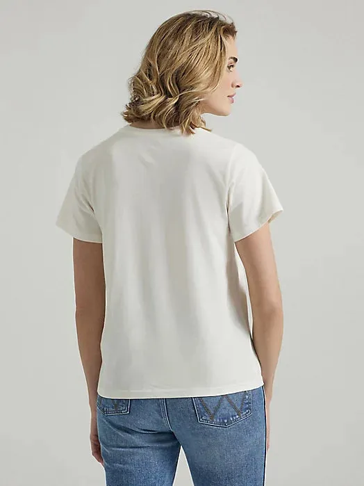 Wrangler Retro Women's Western Logo Graphic Tee in Marshmallow