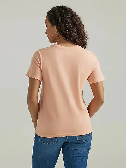 Wrangler Retro Women's Western Logo Graphic Tee in Salmon